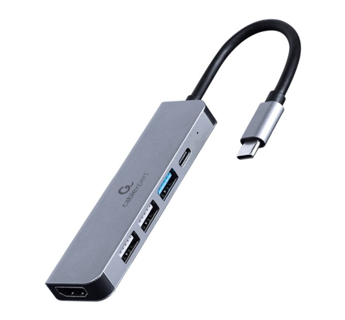 Концентратор Cablexpert USB-C 5-in-1 (hub/HDMI/PD) (A-CM-COMBO5-03)