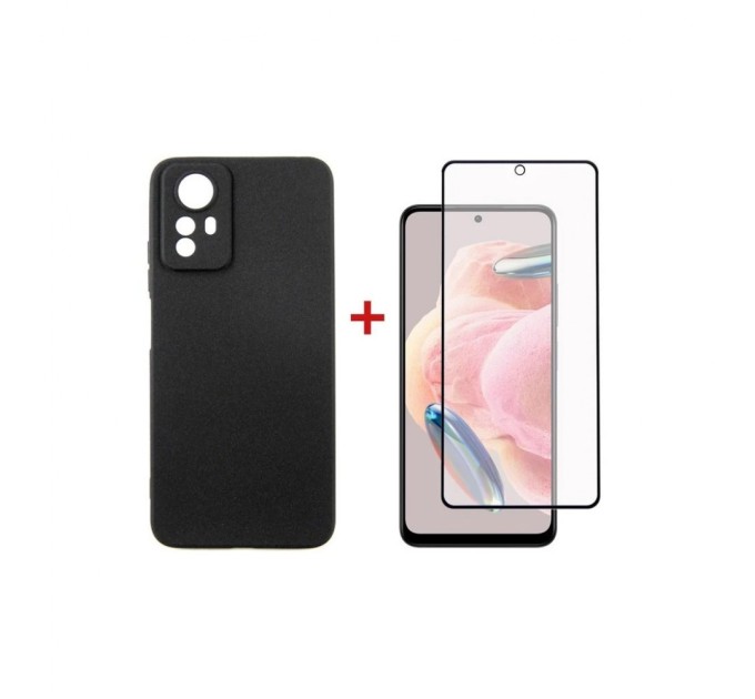 Чохол до мобільного телефона Dengos Kit for Xiaomi Redmi Note 12s case + glass (Black) (DG-KM-45)