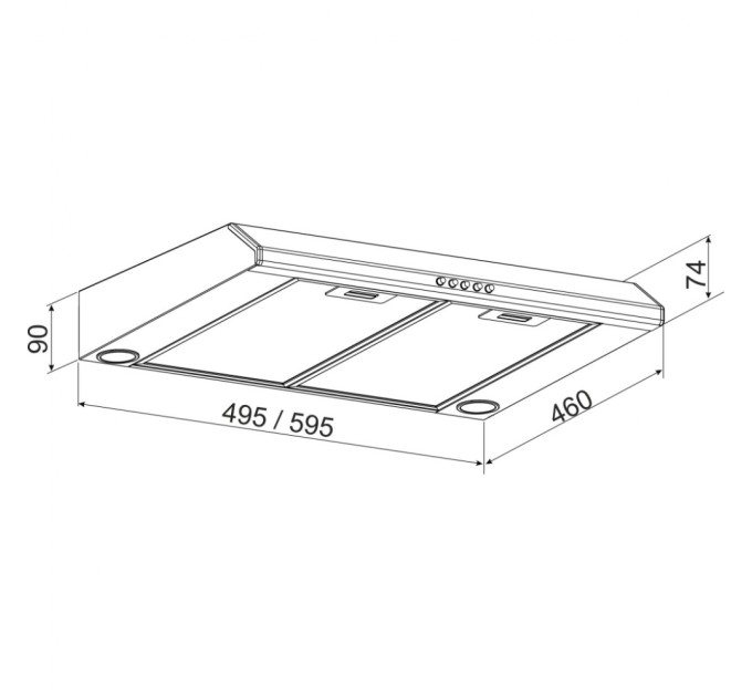 Витяжка кухонна GRANADO Toses 1503-450 black (GCH1015345011)