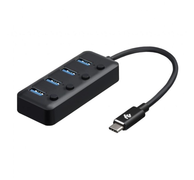 Концентратор 2E Type-C to 4xUSB3.0, with switch, 0.25 м (2E-W1406)