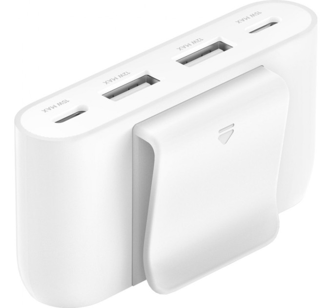 Концентратор Belkin BoostCharge 2хUSB-C/2хUSB-A 2.0m white (no data transfer) (BUZ001BT2MWHB7)