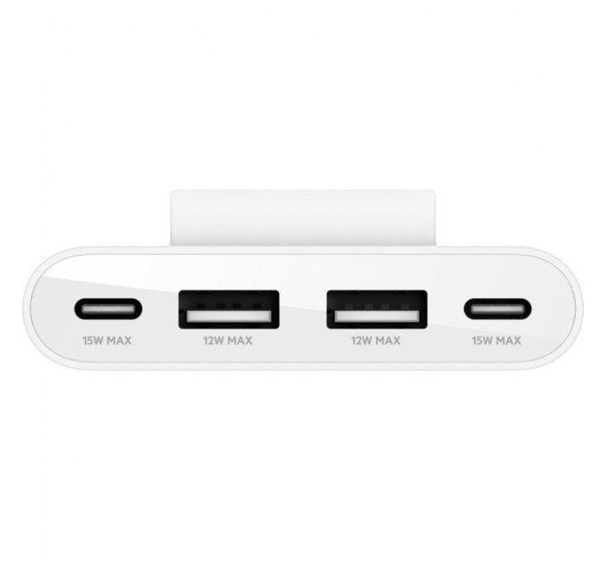 Концентратор Belkin BoostCharge 2хUSB-C/2хUSB-A 2.0m white (no data transfer) (BUZ001BT2MWHB7)