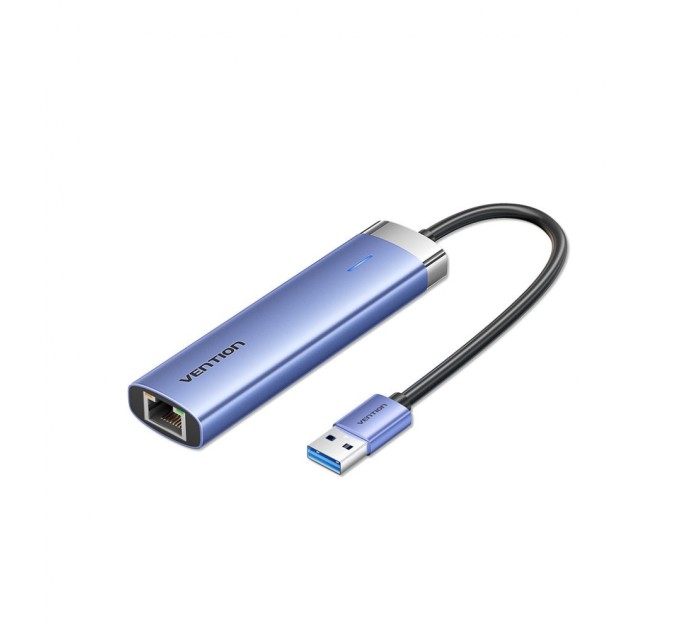 Концентратор Vention USB 3.0 to USB 3.0x3/RJ45/Type-C Hub Blue Aluminum Alloy 5-in-1 (TGFSB)