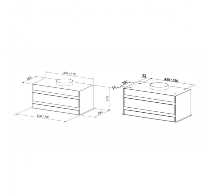 Витяжка кухонна Eleyus URBAN 1200 LED 52 WH