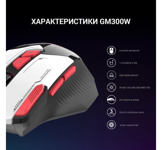 Мишка GamePro GM300W USB White (GM300W)