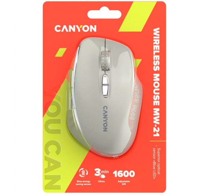 Мишка Canyon MW-21 Wireless Blue LED Cosmic Latte (CNS-CMSW21CL)