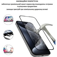 Скло захисне Lunatik Premium Tempered Glass 3D Full Cover Black for iPhone 15 (1195284)