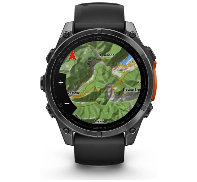 Смарт-годинник Garmin fenix 8 47mm, AMOLED, Glass/SS, SlateGray Steel/Black, BlkBnd, GPS (010-02904-00)