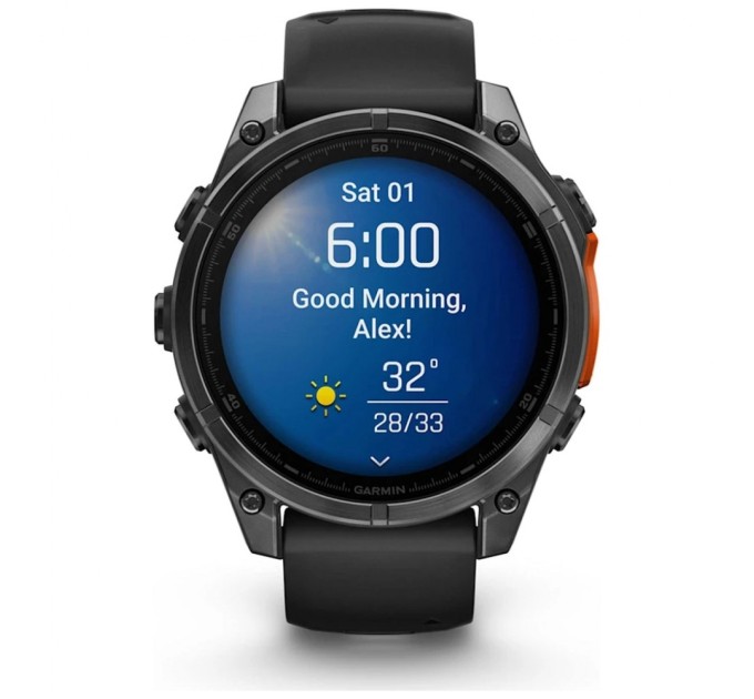 Смарт-годинник Garmin fenix 8 47mm, AMOLED, Glass/SS, SlateGray Steel/Black, BlkBnd, GPS (010-02904-00)