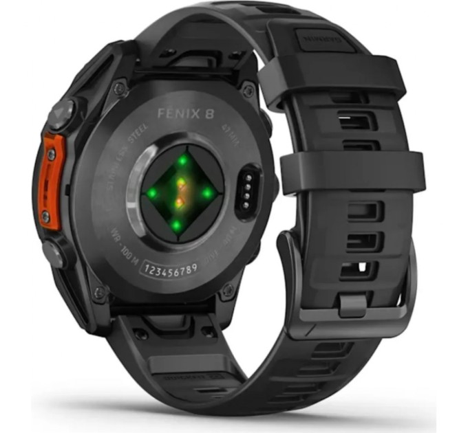 Смарт-годинник Garmin fenix 8 47mm, AMOLED, Glass/SS, SlateGray Steel/Black, BlkBnd, GPS (010-02904-00)