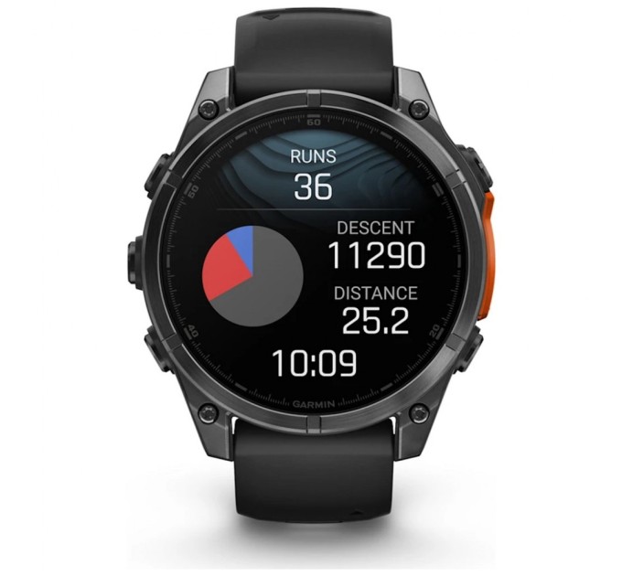 Смарт-годинник Garmin fenix 8 47mm, AMOLED, Glass/SS, SlateGray Steel/Black, BlkBnd, GPS (010-02904-00)