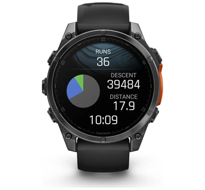 Смарт-годинник Garmin fenix 8 47mm, AMOLED, Glass/SS, SlateGray Steel/Black, BlkBnd, GPS (010-02904-00)