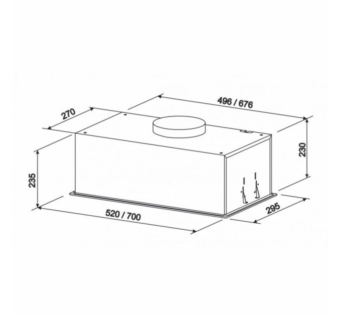 Витяжка кухонна Eleyus GEMINI 1200 LED 70 WH