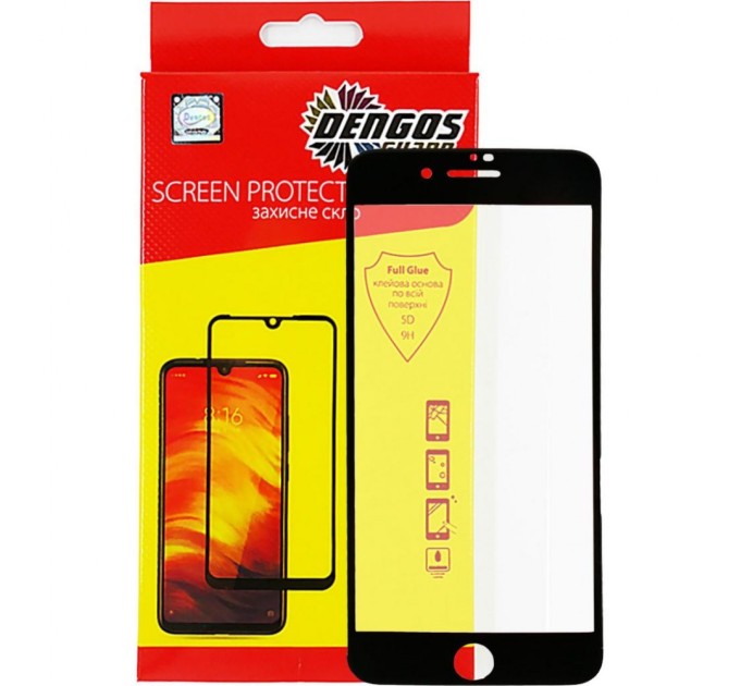 Скло захисне Dengos 5D iPhone 7/8 Plus black (TGFG-20)