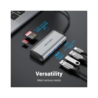 Концентратор Vention USB 3.1 Type-C to 3хUSB 3.0/TF/SD/PD 87W 6-in-1 (TGRHB)