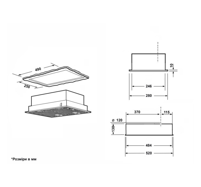 Витяжка кухонна Interline BASIC BL A/60/PB