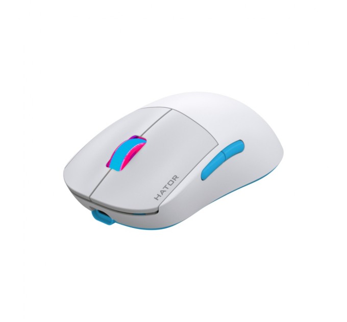 Мишка Hator Quasar 2 Pro Wireless/Bluetooth/USB White/Cyan (HTM561WC)