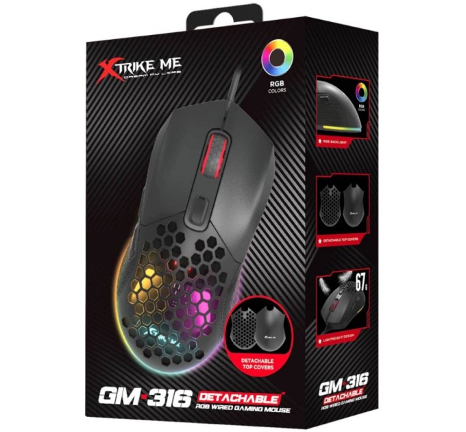 Мишка Xtrike ME GM-316 USB RGB Black (GM-316)