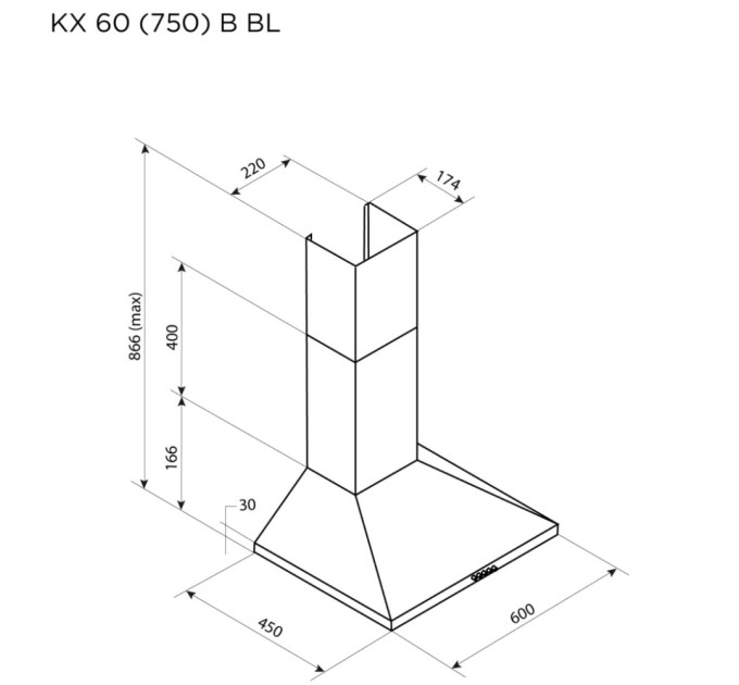 Витяжка кухонна Pyramida KX 60 (750) B BL