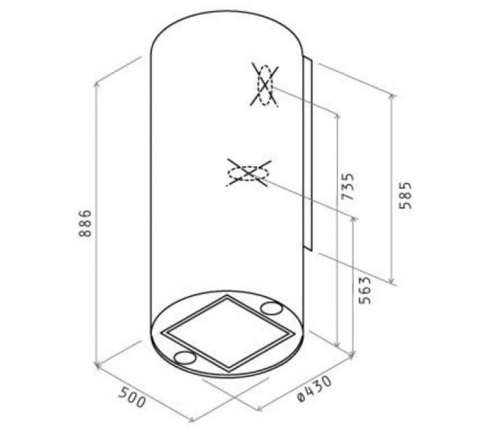 Витяжка кухонна Elica TUBE PRO BL MAT/A/43