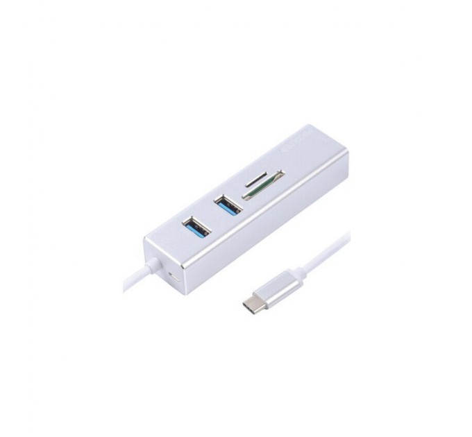 Концентратор Maxxter USB to Gigabit Ethernet, 2 Ports USB 3.0 + microSD/TF card r (NECH-2P-SD-01)