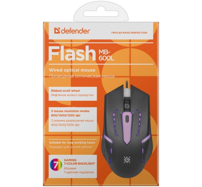 Мышка Defender Flash MB-600L Black (52600)