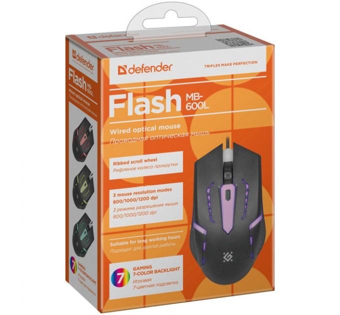 Мышка Defender Flash MB-600L Black (52600)