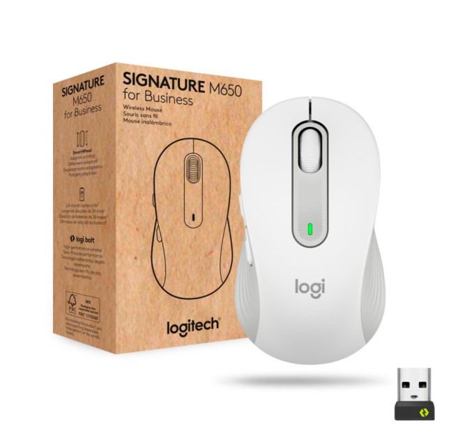 Мишка Logitech Signature M650 Wireless for Business Off-White (910-006275)