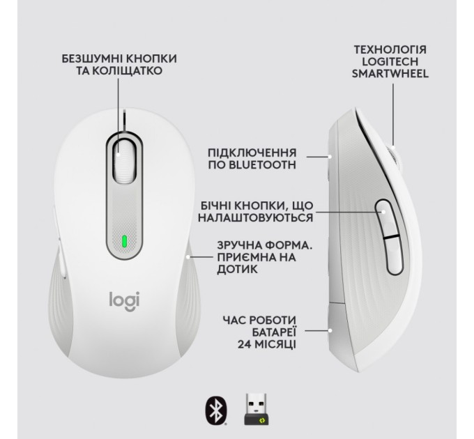 Мишка Logitech Signature M650 Wireless for Business Off-White (910-006275)