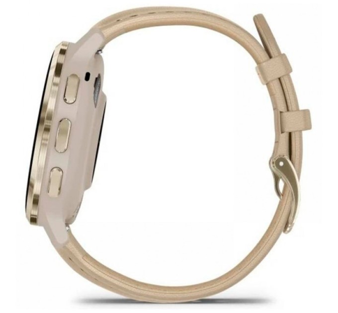 Смарт-годинник Garmin Venu 3S, Fr. Gray + Soft Gold, Leather, GPS (010-02785-55)