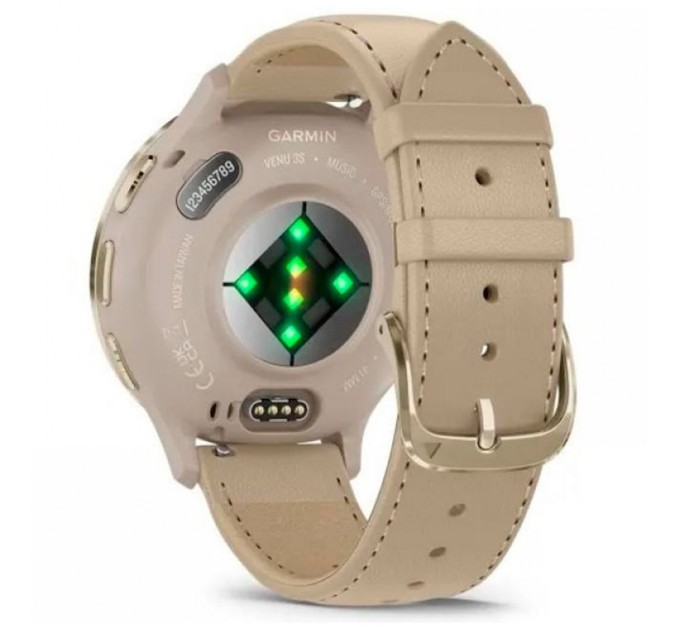 Смарт-годинник Garmin Venu 3S, Fr. Gray + Soft Gold, Leather, GPS (010-02785-55)