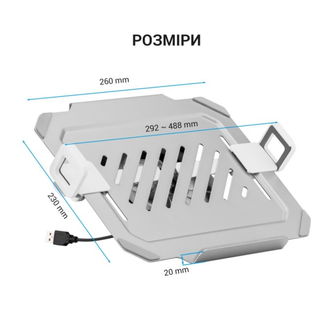 Підставка до ноутбука OfficePro для кронштейнів VESA 75x75,100x100 +RGB (LH474W)