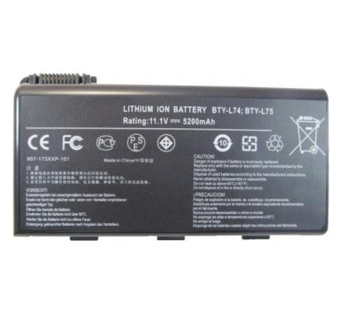 Акумулятор до ноутбука AlSoft MSI BTY-L74 5200mAh 6cell 11.1V Li-ion (A41554)