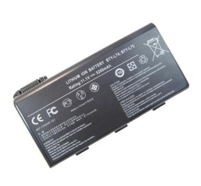 Акумулятор до ноутбука AlSoft MSI BTY-L74 5200mAh 6cell 11.1V Li-ion (A41554)