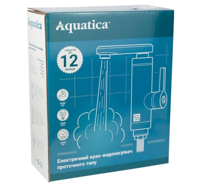 Проточний водонагрівач AQUATICA LZ 3.0кВт 0.4-5бар для рако (LZ-6A211W)