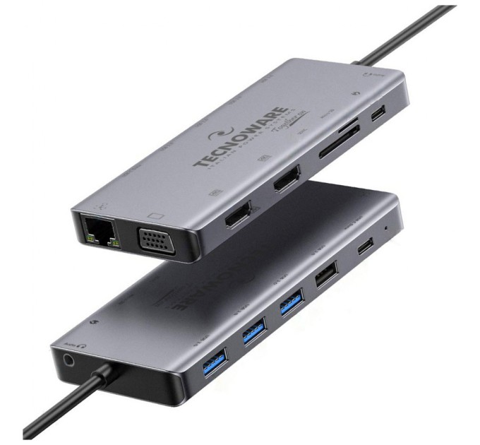 Порт-репликатор TECNOWARE Dock Station USB TYPE-C 13 in 1 Adapter HUB (FHUB17692)