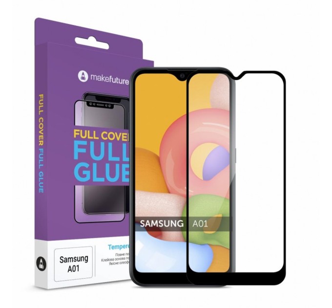 Скло захисне MakeFuture Samsung A01 Full Cover Full Glue (MGF-SA01)