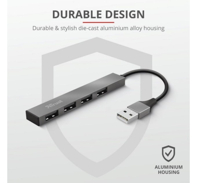 Концентратор Trust Halyx Aluminium 4-Port Mini USB Hub (23786_TRUST)