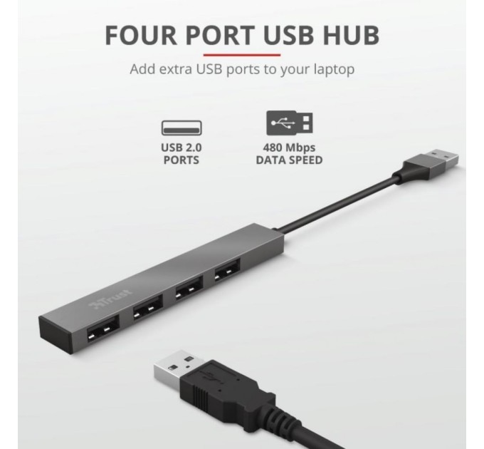 Концентратор Trust Halyx Aluminium 4-Port Mini USB Hub (23786_TRUST)