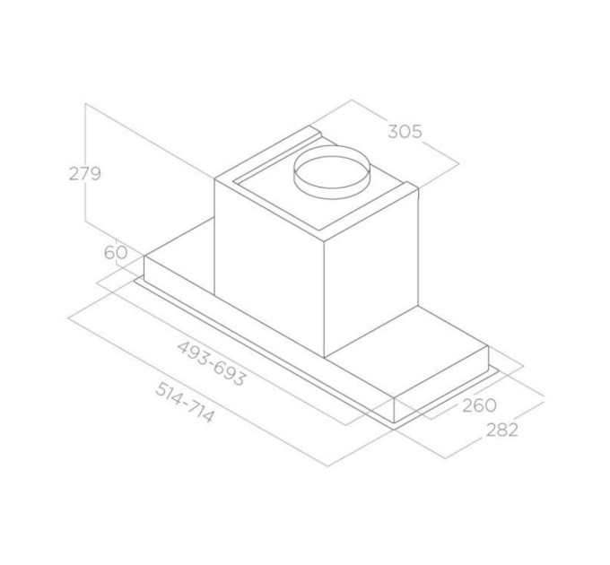 Витяжка кухонна Elica HIDDEN 2.0 BL MAT/A/52