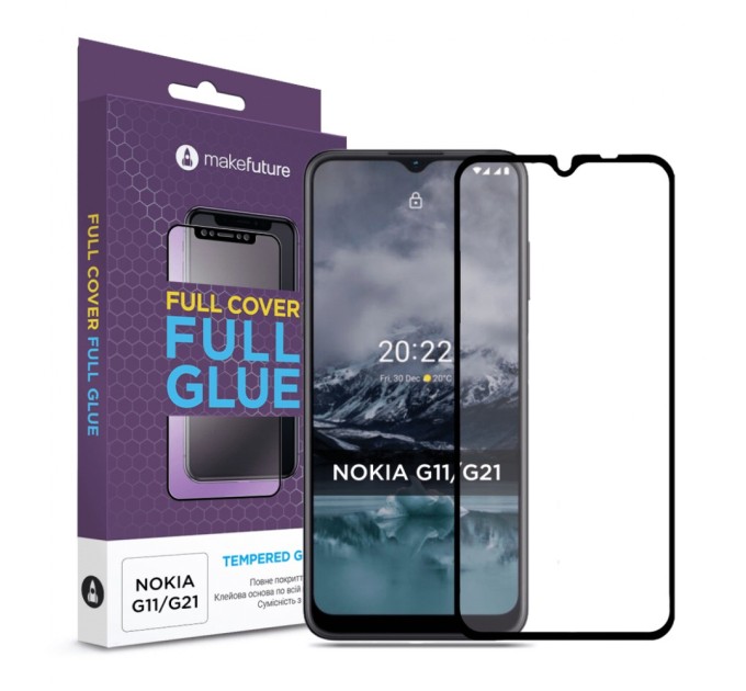 Скло захисне MakeFuture Nokia G11/G21 Full Cover Full Glue (MGF-NG11/G21)