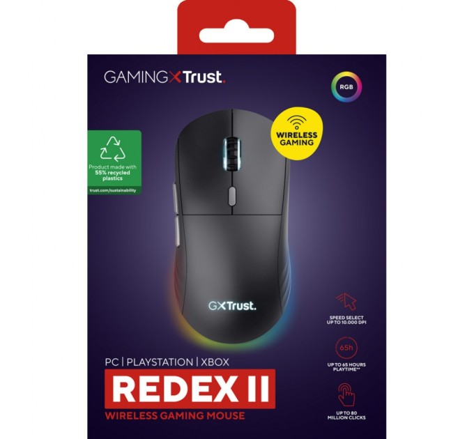 Мишка Trust GXT 926 Redex II Wireless/USB-A/USB-C Black (25126)