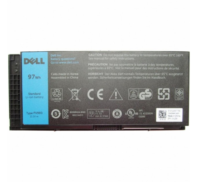 Акумулятор до ноутбука Dell Precision M4800 FV993, 8310mAh (97Wh), 9cell, 11.1V, Li-ion, (A47365)