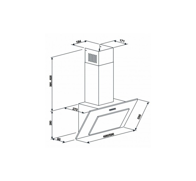 Витяжка кухонна Eleyus VERTICAL 470 60 BL