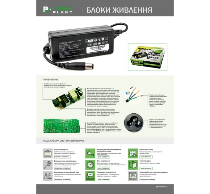 Блок питания к ноутбуку PowerPlant ASUS 220V, 19.5V 180W 9.23A (6.0*3.7) (AS180G6037)