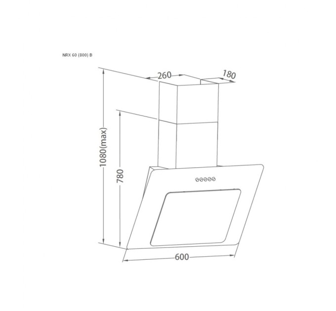 Витяжка кухонна Pyramida NRX 60 (800) B XGBL