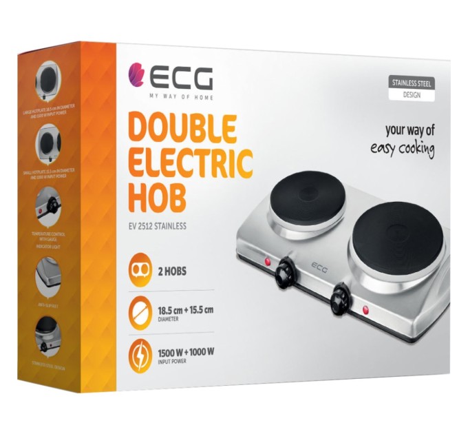 Настільна плита ECG EV 2512 Stainless