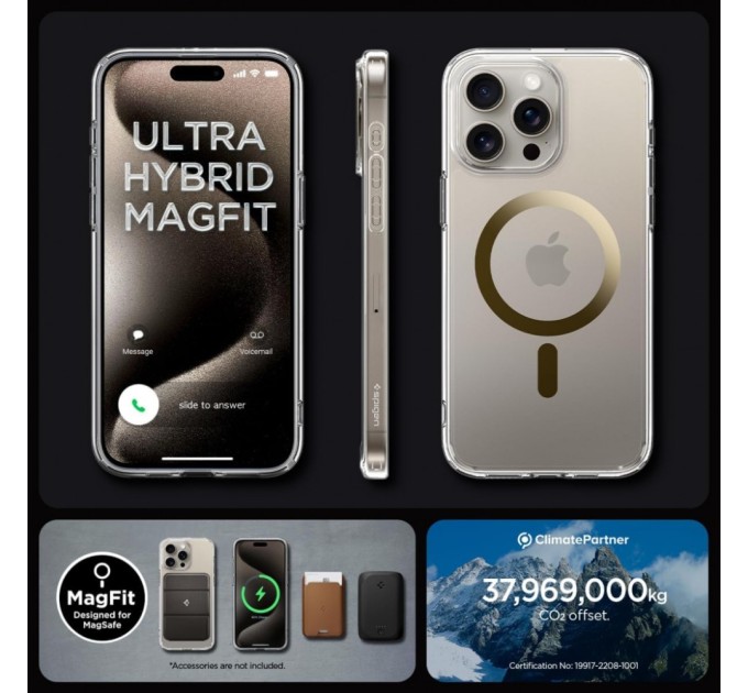 Чохол до мобільного телефона Spigen Apple iPhone 15 Pro Max Ultra Hybrid MagFit Gold (ACS06579)