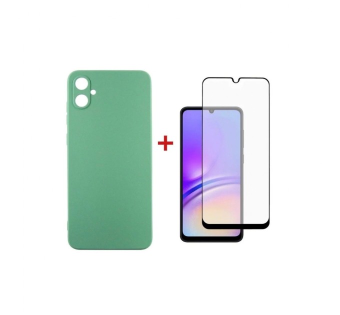 Чохол до мобільного телефона Dengos Kit for Samsung Galaxy A05 (A055) case + glass (Mint) (DG-KM-08)