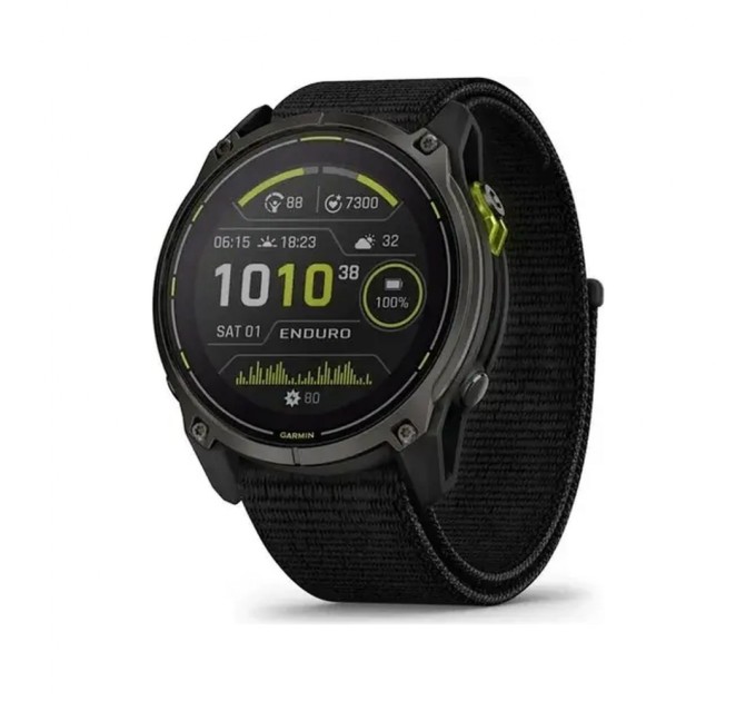 Смарт-годинник Garmin Enduro 3, Crbn Gry DLC Ti w/Blk Sport Loop Band, GPS (010-02751-01)